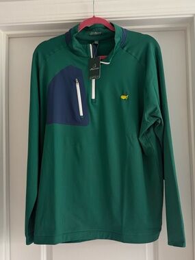 Peter Millar Masters Green Quarter-Zip Pullover